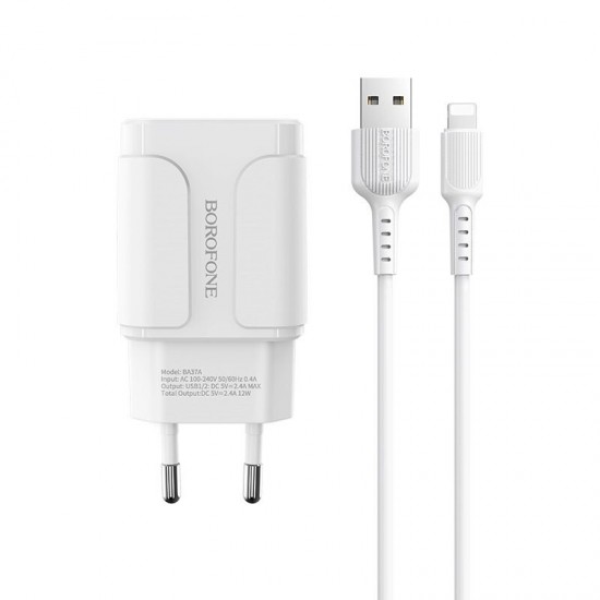Ταχυφορτιστής Borofone για κινητά iPhone Lighting 