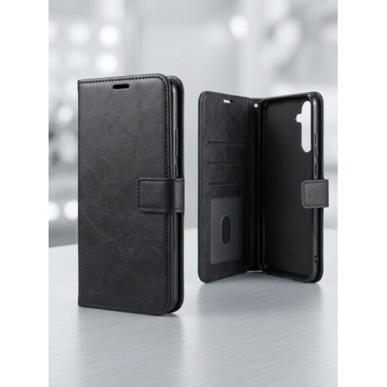 Θήκη τύπου βιβλίου για Samsung Galaxy A16 - Μαύρη (Wallet Case)