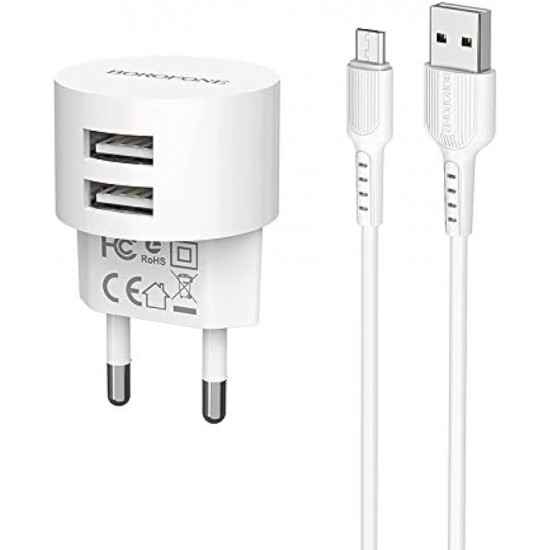 Φορτιστής Dual Port για δύο συσκευές(MicroUsb) 2.4A