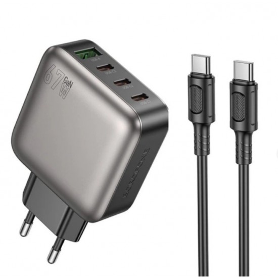 BOROFONE Πανίσχυρος Φορτιστής Ταχείας Φόρτισης 67W με 4 Θύρες