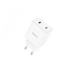 Ταχυφορτιστής HOCO  – 2 Θύρες USB-C, Συνολική Ισχύς 20W (PD 18W για iPhone)
