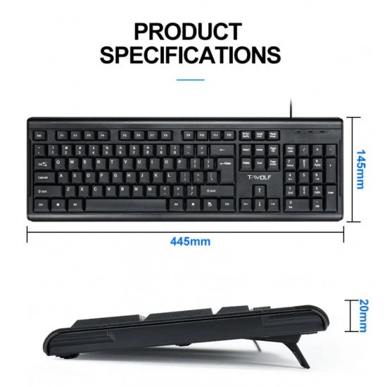 Πληκτρολόγιο γραφείου TWOLF ενσύρματο