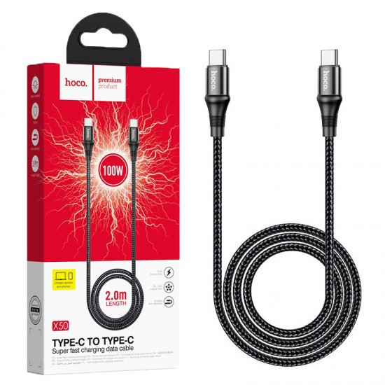 Καλώδιο Hoco Type-C σε Type-C 100W (2.0m)