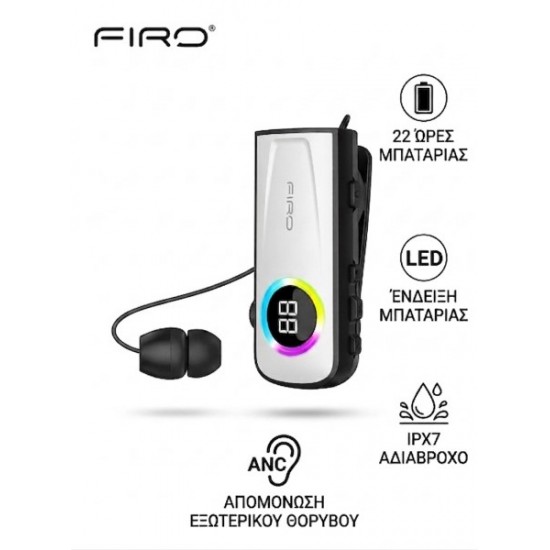 FIRO Bluetooth Ακουστικό με ANC, LED Ένδειξη Μπαταρίας & IPX7 Αδιαβροχοποίηση