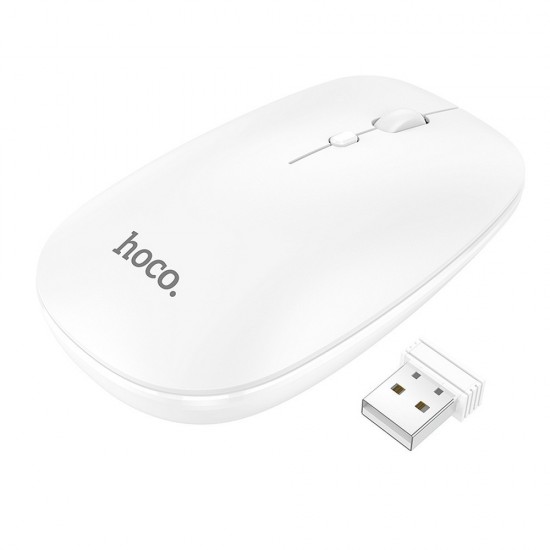 ΑΣΥΡΜΑΤΟ MOUSE HOCO LIGHTWEIGHT DESIGN, ΑΘΟΡΥΒΟ ΧΡΩΜΑΤΟΣ Λευκό
