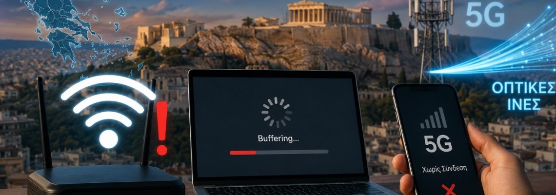 5G και οπτικές ίνες στην Ελλάδα: Γιατί το ίντερνετ συνεχίζει να κολλάει το 2026
