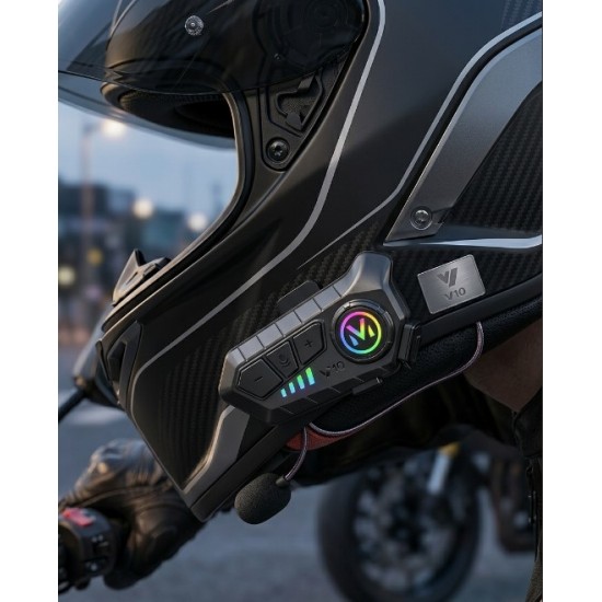 V10 Helmet Bluetooth Intercom: Σύστημα Ενδοεπικοινωνίας & Μουσικής για Κράνος Μηχανής