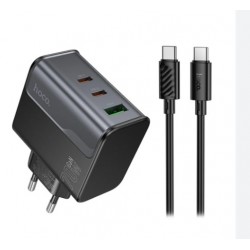 Ταχυφορτιστής Kινητού/Tablet/Laptop Hoco 70W/Tρεις θύρες(2USB-C 1USB-A) 