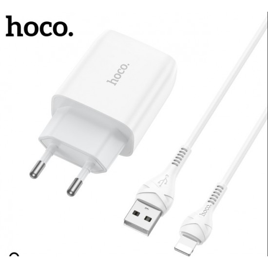 Hoco γρήγορος φορτιστής κινητού με καλώδιο Lightning 2,4Α(iPhone)