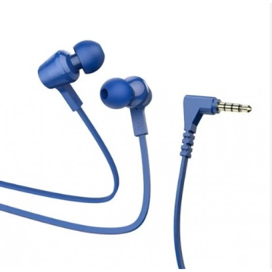 HOCO Handsfree – Μπλε, Ισχυρό Καλώδιο, Ενσωματωμένο Μικρόφωνο & Jack 90°