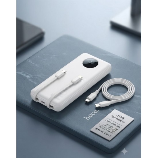 Hoco Premium Power Bank με Ενσωματωμένα Καλώδια 10.000mah