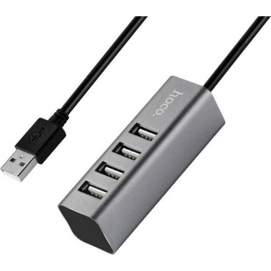 HOCO USB Hub 4 Θυρών με Καλώδιο 80cm για Επέκταση Θυρών Υπολογιστή
