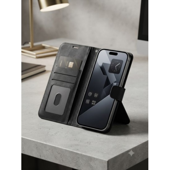 Θήκη Book Wallet για iPhone 17 Air - Μαύρη