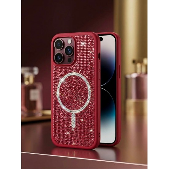 Luxury Θήκη iPhone 15 με στρας & Υποστήριξη MagSafe 