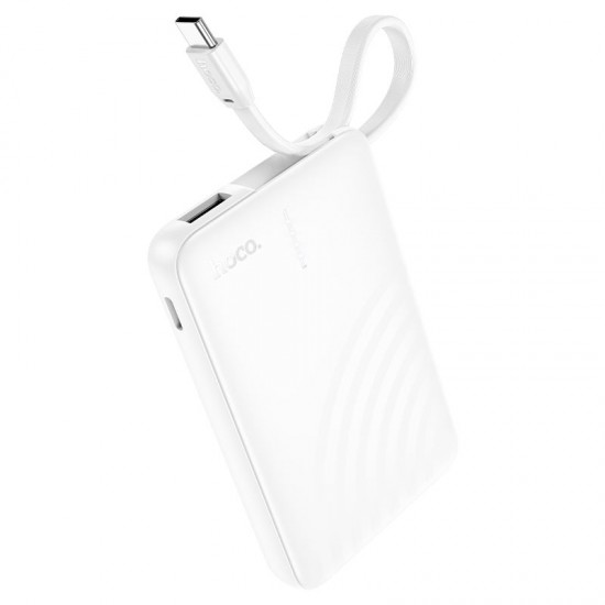 Hoco Power Bank 5.000 mAh μεγέθους παλάμης με ενσωματωμένο καλώδιο Type-C