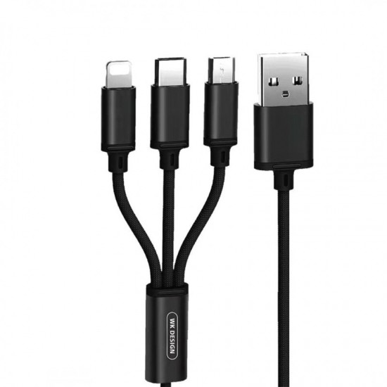 Καλώδιο  γρήγορης φόρτισης-μεταφοράς δεδομένων 3 σε 1 Micro-Usb/Type-c/Lighting