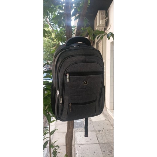 Backpack MCAN χρώματος γκρι με πολλαπλές τσέπες 