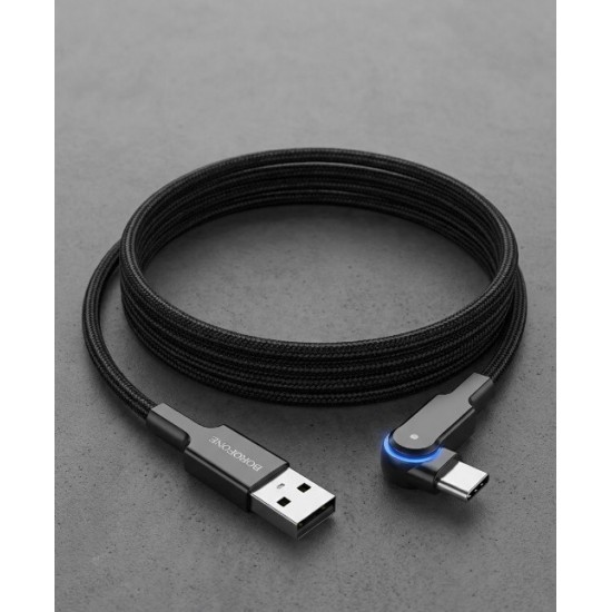 Καλώδιο Γρήγορης Φόρτισης USB σε Type-C 3A με Περιστρεφόμενη Κεφαλή 90°