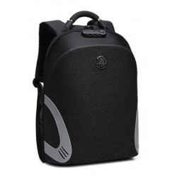 Backpack Antitheft με θύρα USB Mαύρο-Γκρι