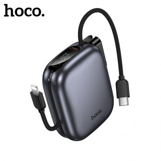 Hoco Mini Powerbank 10000mAh με 2 Ενσωματωμένα Καλώδια 