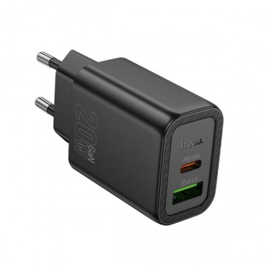 Φορτιστής ταχείας φόρτισης  USB-C/Α Hoco 20W 