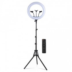 Επαγγελματικό LED Ring Light 46cm (18") με Τριπλή Βάση Smartphone & Stepless Dimming