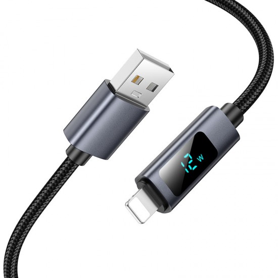 Καλώδιο Φόρτισης USB-A σε iPhone 2.4A με Ένδειξη Ισχύος 1m