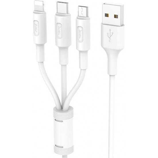 Καλώδιο Hoco 3 σε 1 USB σε Lighting-Type-c-Micro-USB