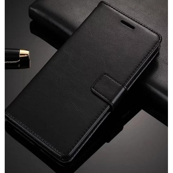 Θήκη Πορτοφόλι Flip για Huawei Y5 / Y6 2017 – Μαύρη